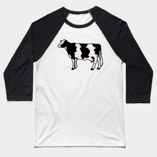 Rainbow Tie Dye Dairy Cow Silhouette  - NOT FOR RESALE WITHOUT PERMISSION Baseball T-Shirt